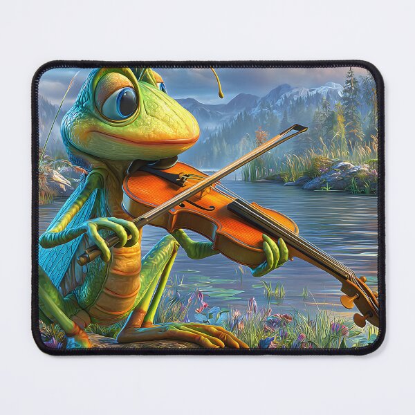 Item preview, Grassy Frog Playing Violin by a Serene River designed and sold by Artessie.