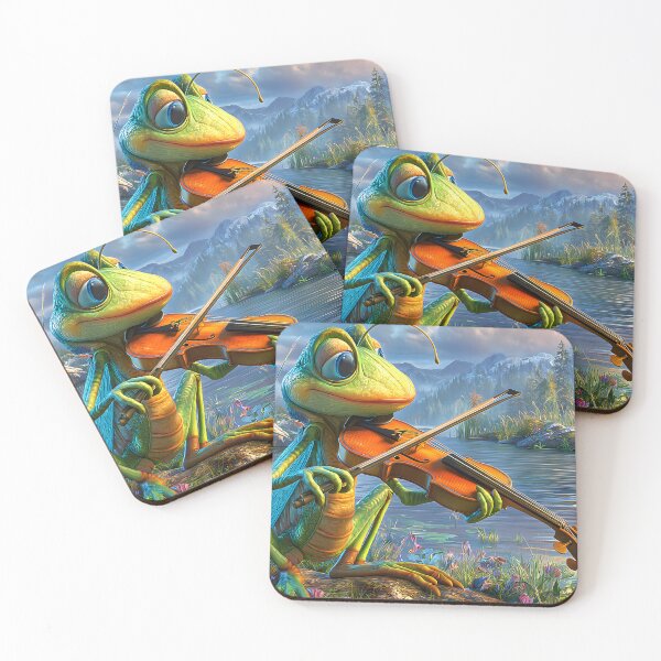 Item preview, Grassy Frog Playing Violin by a Serene River designed and sold by Artessie.