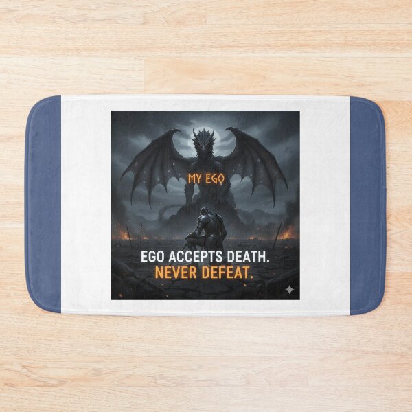 Item preview, Ego Accepts Death Never Defeat Knight and Dragon Fantasy designed and sold by Nicolae-SCROCIOB-Shop.