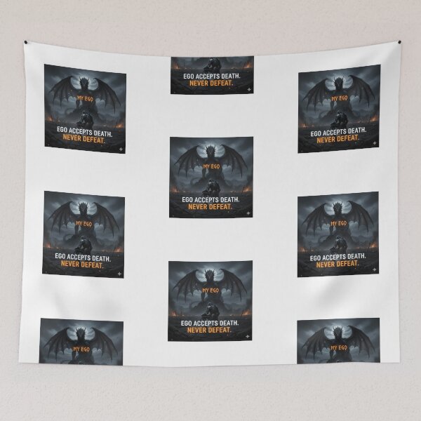 Item preview, Ego Accepts Death Never Defeat Knight and Dragon Fantasy designed and sold by Scro-Ciob-Shop.