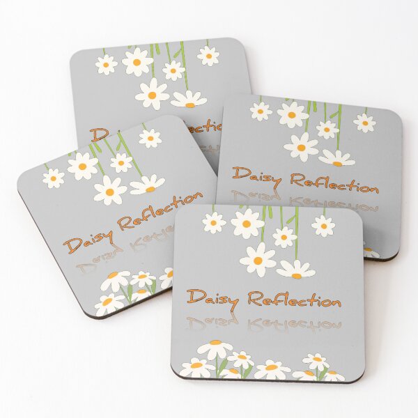 Item preview, Daisy Reflection - Hanging Daisies Minimalist Floral Art on Black Background designed and sold by Craft-Qasba .