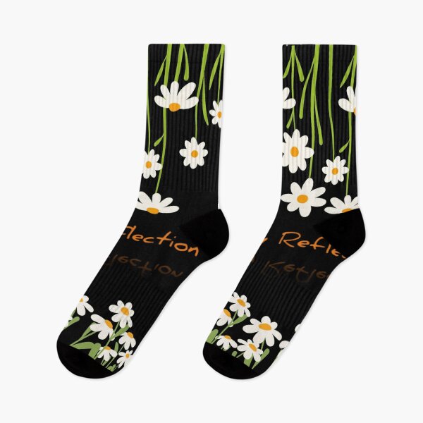 Item preview, Daisy Reflection - Hanging Daisies Minimalist Floral Art on Black Background designed and sold by Craft-Qasba .
