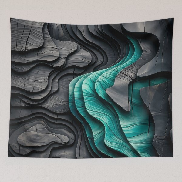 Item preview, Teal Canyon Flow designed and sold by Kaleidoscope Print.