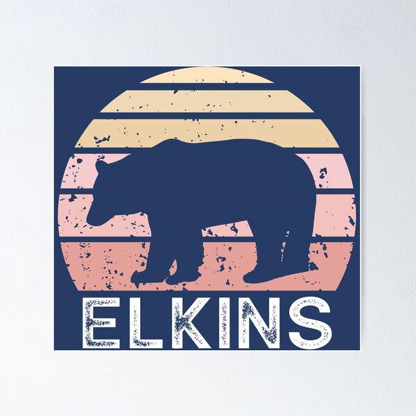 Aperçu de l'œuvre Elkins, Virginie-Occidentale, Ours rétro créée et vendue par Esskay Designs.