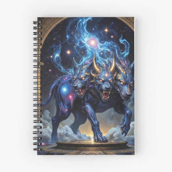 Item preview, Celestial Cerberus - Galaxy Guardian Three-Headed Dog designed and sold by TheRichGallery.