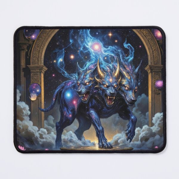 Item preview, Celestial Cerberus - Galaxy Guardian Three-Headed Dog designed and sold by TheRichGallery.