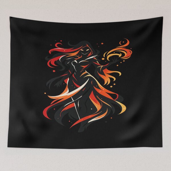Item preview, Fire Sorceress Silhouette in Flames designed and sold by myforestfog.
