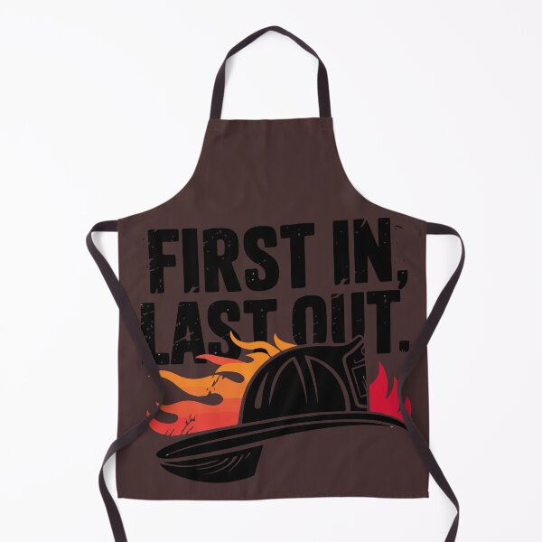 Item preview, First In Last Out – Firefighter Helmet Flame Graphic Tee, Fire Department Shirt designed and sold by HubCreates.