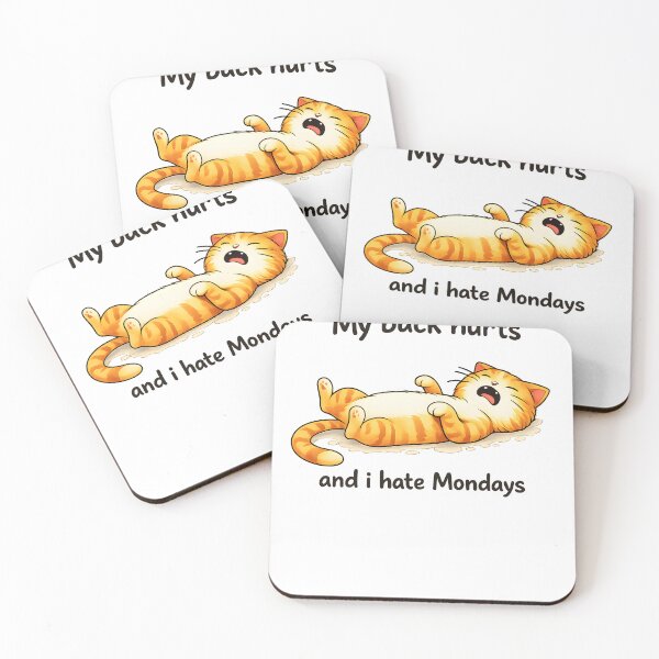 Item preview, My Back Hurts and I Hate Mondays – Relatable Cat Mood designed and sold by Mavriboy.