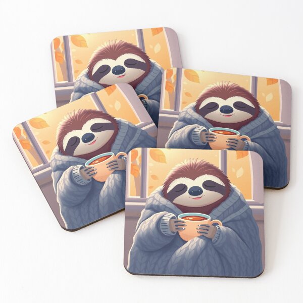 Item preview, Cute Autumn Sloth Tea T-Shirt | Cozy Slow Living Animal Graphic Tee designed and sold by ArmaanArts.