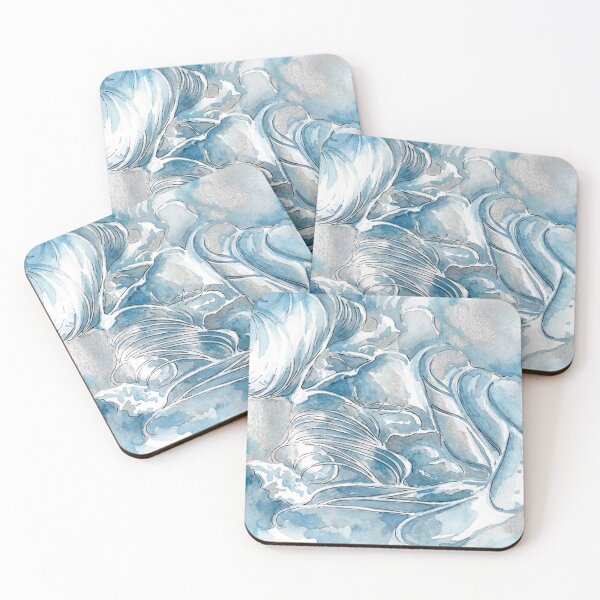 Item preview, Ethereal Ice Patterns: An Abstract Winter Watercolour designed and sold by VistaPainterArt.