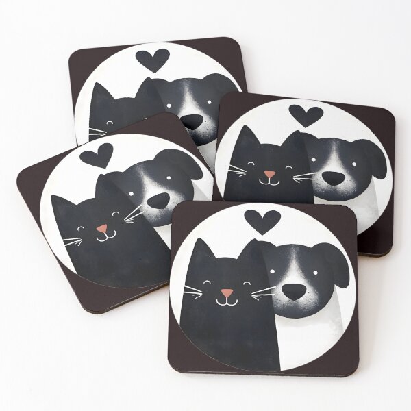 Item preview, Cat and Dog Love designed and sold by Retro Whimsy.