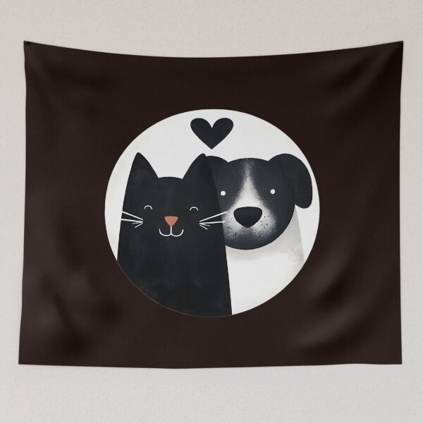 Item preview, Cat and Dog Love designed and sold by Retro Whimsy.