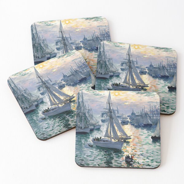 Item preview, Sunrise - Ephemeral Beauty of Le Havre Harbor at Dawn designed and sold by artdesignsnow.