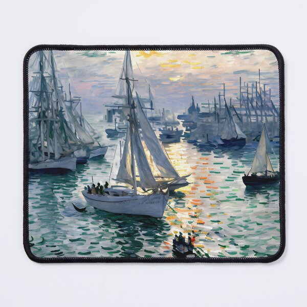 Item preview, Sunrise - Ephemeral Beauty of Le Havre Harbor at Dawn designed and sold by artdesignsnow.