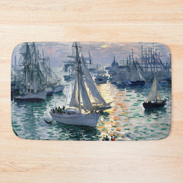 Item preview, Sunrise - Ephemeral Beauty of Le Havre Harbor at Dawn designed and sold by artdesignsnow.
