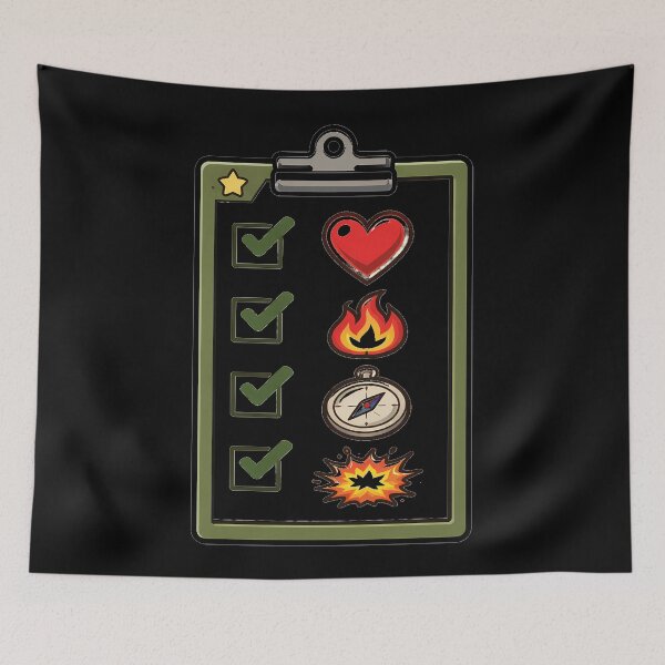 Item preview, Valentine survival checklist designed and sold by Tactical Override.