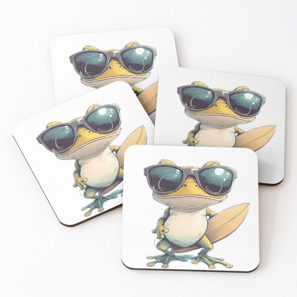 Item preview, Cool Surfer-Frosch mit Sonnenbrille & Surfboard designed and sold by Beachy Beasts.