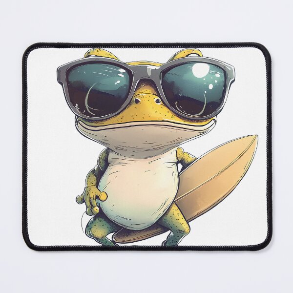 Item preview, Cool Surfer-Frosch mit Sonnenbrille & Surfboard designed and sold by Beachy Beasts.