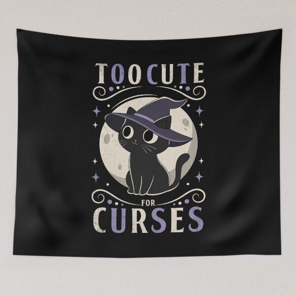Item preview, Too Cute For Curses – Cute Witch Cat Magic Fantasy Design designed and sold by DREEMBLOOM Designs.