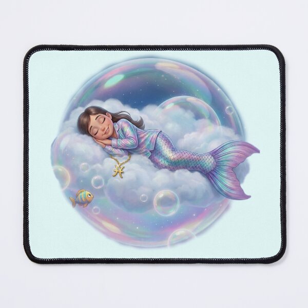Item preview, Dreamy Pisces Zodiac Mermaid Girl Sleeping in Bubble designed and sold by PixMoody.