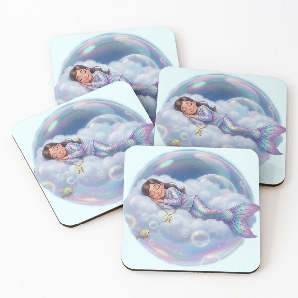 Item preview, Dreamy Pisces Zodiac Mermaid Girl Sleeping in Bubble designed and sold by PixMoody.
