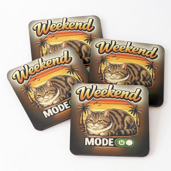 Item preview, Weekend mode ON - relax Cat designed and sold by GodofShirt.