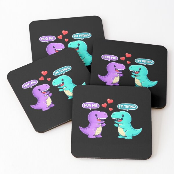Item preview, Hug Me I'm Trying T-Rex Valentines Day Cute Kawaii Dinosaur designed and sold by faridman.