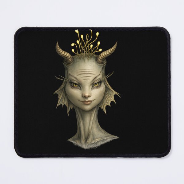 Item preview, Alien Mystical Horned Being – Elegant Fantasy Creature Illustration designed and sold by AnyasCrafts.