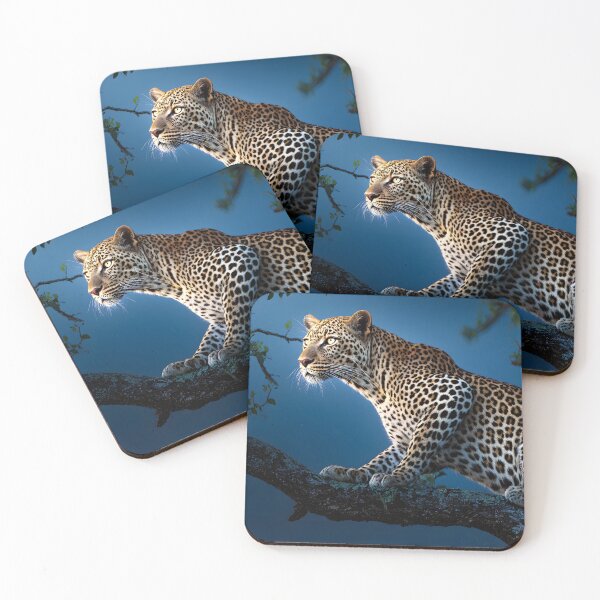 Item preview, Majestic Leopard Prowling on Tree Branch at Dusk designed and sold by Artessie.