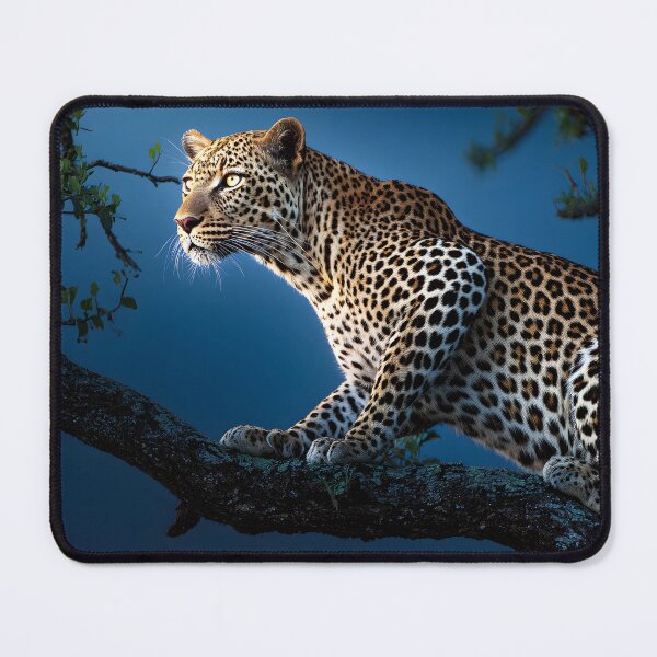 Item preview, Majestic Leopard Prowling on Tree Branch at Dusk designed and sold by Artessie.