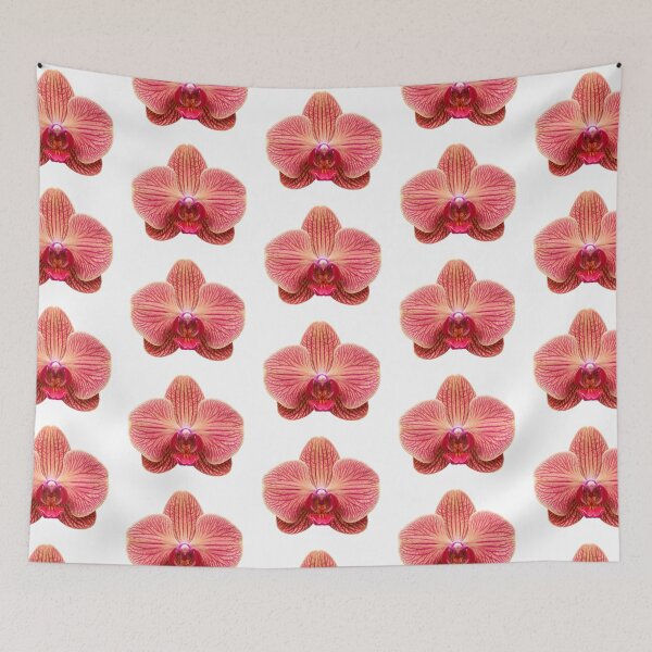 Item preview, orange pink orchid flower sticker designed and sold by inainart.