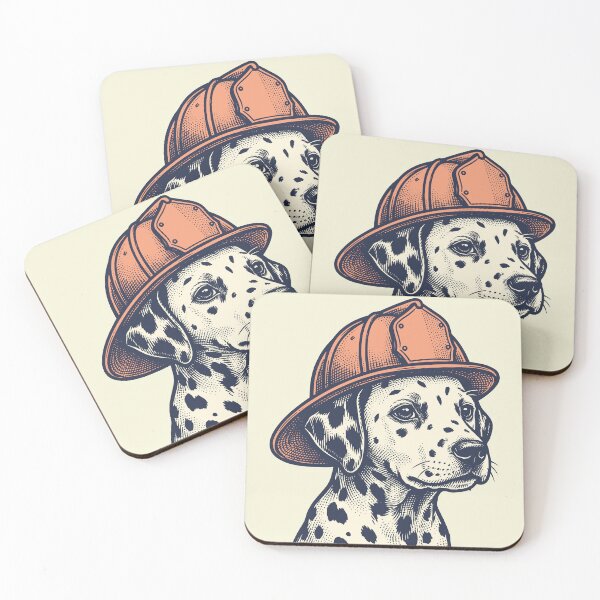 Item preview, Dalmatian Firefighter Dog - Vintage Fire Rescue Mascot designed and sold by Imaginationbeyond.