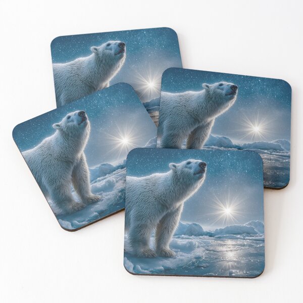 Item preview, Majestic Polar Bear Under Starry Night Sky Scene designed and sold by Artessie.