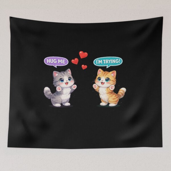 Item preview, Hug Me I'm Trying T-Rex Valentines Day Cute Cats designed and sold by faridman.