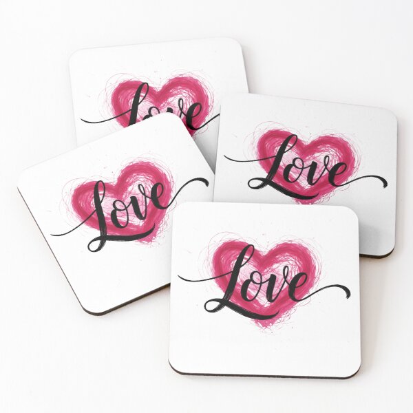 Item preview, Handwritten Love Script with Pink Abstract Heart Sticker designed and sold by ZyVoAli.
