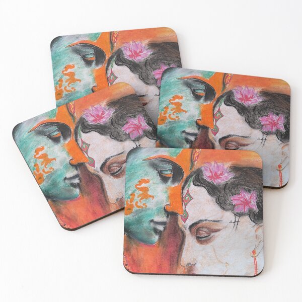 Item preview, Hand-Drawn Radha Krishna Spiritual Portrait Art designed and sold by PratikJoshi.