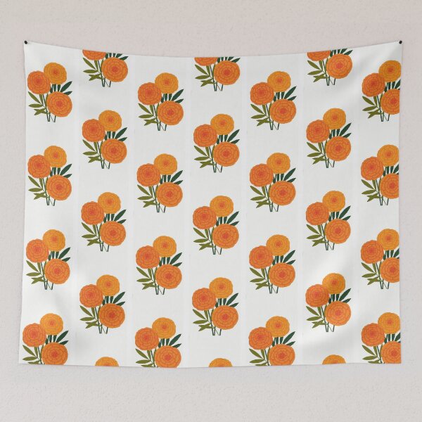 Item preview, Vibrant Marigold Bouquet - Minimalist Orange Marigold Flowers Illustration | Genda Phool Art designed and sold by Craft-Qasba .