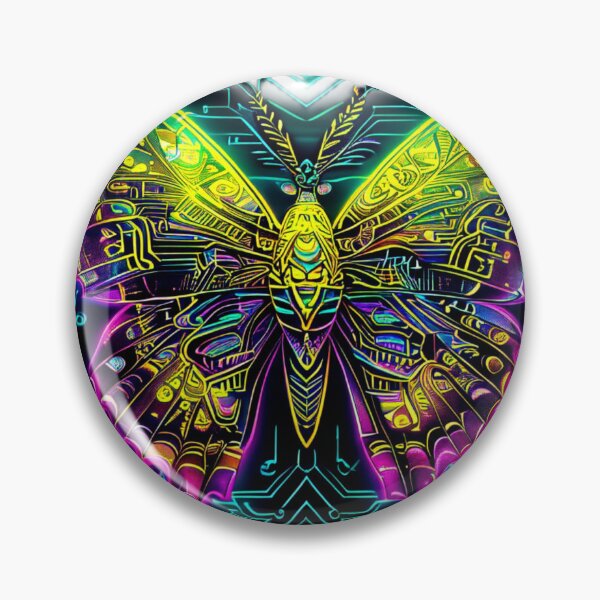 Item preview, Retro Cyberpunk Butterfly with Neon Lines – Futuristic Animal Art designed and sold by Naturalite19.