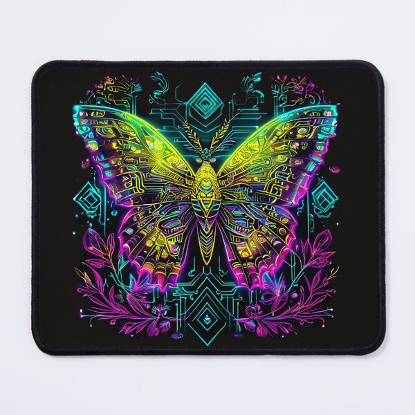 Item preview, Retro Cyberpunk Butterfly with Neon Lines – Futuristic Animal Art designed and sold by Naturalite19.