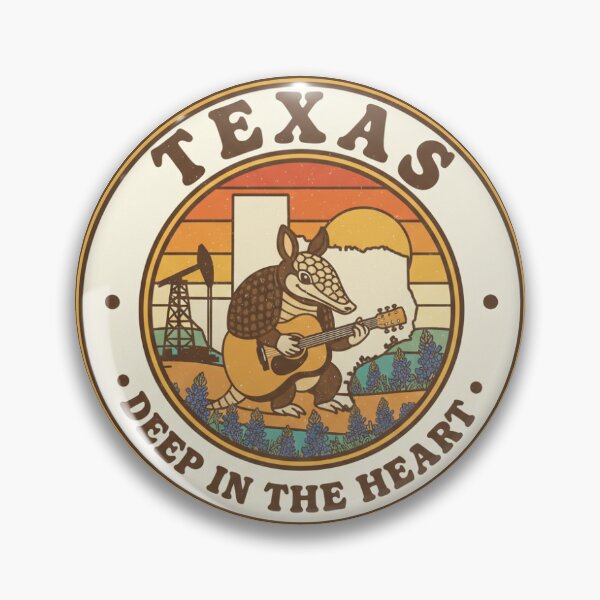 Item preview, Retro Texas Armadillo Music Badge  designed and sold by TexasFirst.
