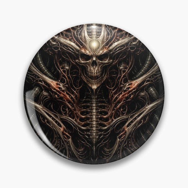 Item preview, bio mech skull designed and sold by Apocalyptik Designs .