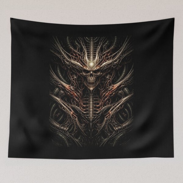 Item preview, bio mech skull designed and sold by Apocalyptik Designs .