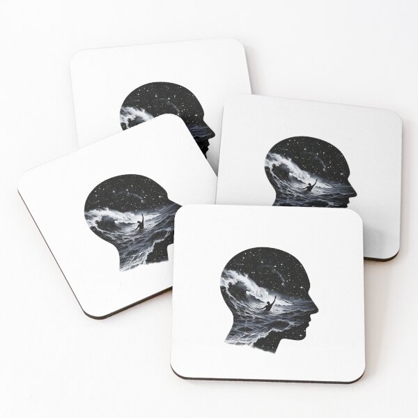 Item preview, Overthinker Silhouette Ocean Storm Brain Art - Mental Health  designed and sold by stylishdzign.