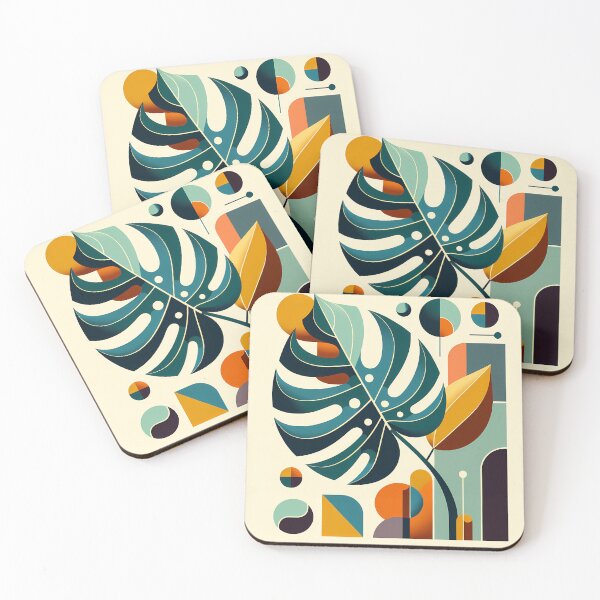 Item preview, Geometric Monstera Leaf Abstract Botanical designed and sold by InkSmithery.