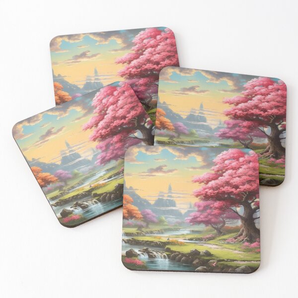 Item preview, Spring River Bloom - Floral Riverside Landscape Art designed and sold by AetherVibes.