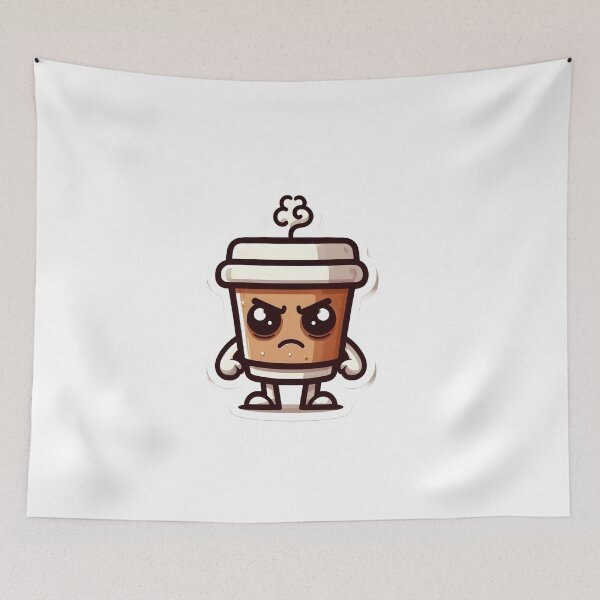 Item preview, Kawaii Angry Coffee Cup - Morning Humor designed and sold by Light & Canvas.