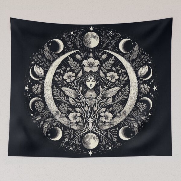 Item preview, Lunar Goddess Botanical Mandala designed and sold by Roberta Calabrese.