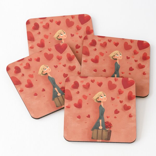 Item preview, Romantic Valentine Woman with Floating Hearts designed and sold by daila70.