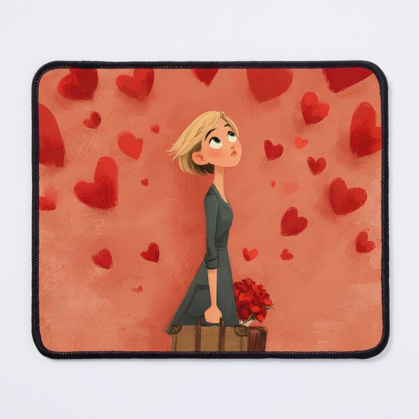Item preview, Romantic Valentine Woman with Floating Hearts designed and sold by daila70.